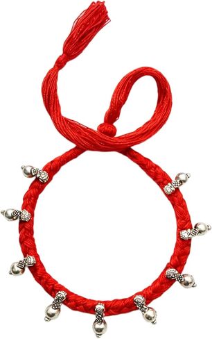 athizay Collar Necklace for women Thread Jewelry Ethnic Oxidized silver beaded Handmade Indian choker Drawstring Necklaces in Kuwait