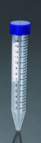 Centrifuge Tubes Conical-Bottom Flat, PP, 15 mL,Non-Sterile, Cap Color: Blue (Pack of 50) by BioRx Sponix in Kuwait