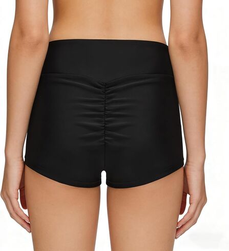 Bestselling Trimmer Curvy Women High Waist String Ruched Full Coverage Flat Footed Swimsuit Bikini Bottom in Kuwait