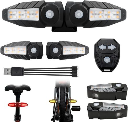 Teguangmei Upgrade Bike Tail Light with Projection USB Rechargeable Bike Turn Signals 150 Lumen Ultra Bright Turn Signals for Bicycle with Alarm Horn Bicycle Rear Light for Night Riding, 5 Mode in Kuwait