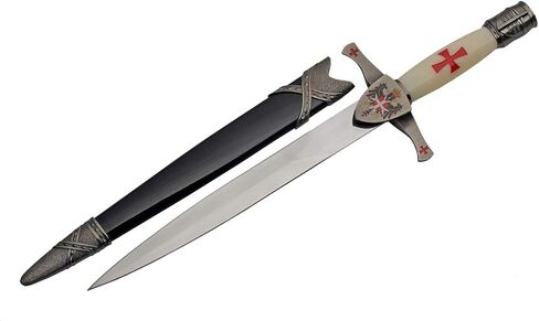 SZCO Supplies 15.75" Replica Red Cross Crusader Dagger with Adorned Scabbard,White in Saudi Arabia