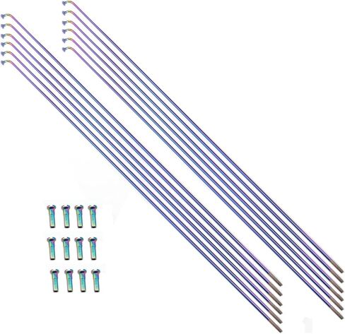 Dazzle Colour Stainless Steel Spokes 260mm/10.2 Inch 14G MTB Bike Spokes Bicycle Spoke Nipples with 12mm Spoke Caps for Road Bikes Mountain Bicycle in Saudi Arabia