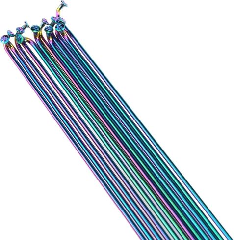 Dazzle Colour Stainless Steel Spokes 260mm/10.2 Inch 14G MTB Bike Spokes Bicycle Spoke Nipples with 12mm Spoke Caps for Road Bikes Mountain Bicycle in Saudi Arabia