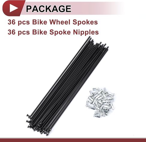 36 Set 12G Bicycle Spokes 213mm Bike Wheel Spokes 45 Steel Black in Saudi Arabia