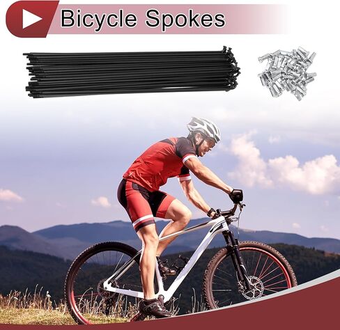 36 Set 12G Bicycle Spokes 223mm Bike Wheel Spokes 45 Steel Black in Kuwait