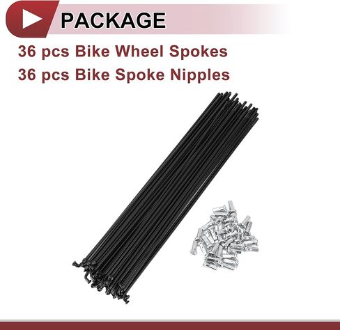 36 Set 12G Bicycle Spokes 223mm Bike Wheel Spokes 45 Steel Black in Kuwait
