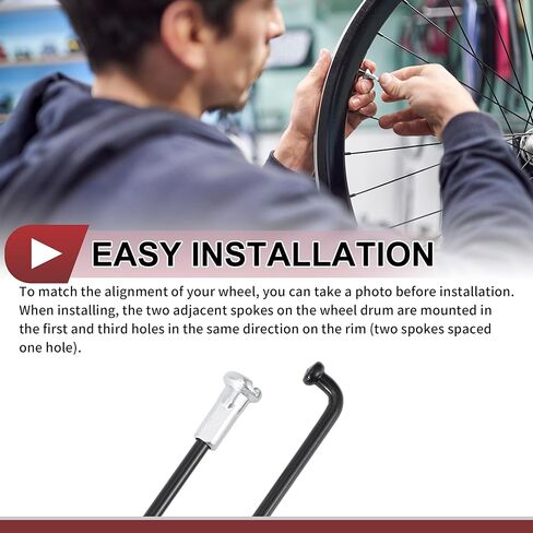 36 Set 12G Bicycle Spokes 223mm Bike Wheel Spokes 45 Steel Black in Kuwait