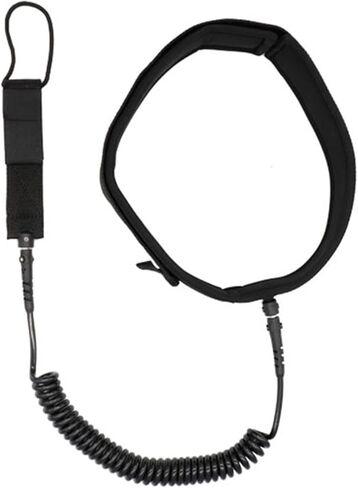 Waist Belt Leash with Paddle Board Coiled Leash for Stand Up Paddle Board Adjustable Quick Release Surfboard Waist Leash Coiled Leash, Black in Saudi Arabia