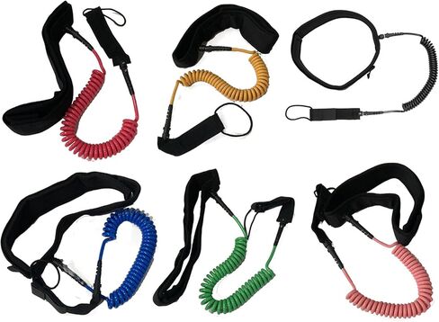 Waist Belt Leash with Paddle Board Coiled Leash for Stand Up Paddle Board Adjustable Quick Release Surfboard Waist Leash Coiled Leash, Black in Saudi Arabia