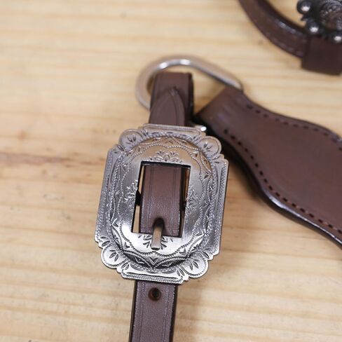 مجموعة أدوات تثبيت على الرأس وياقة الصدر من Western للخيول، جلد بقر أصلي من الأرجنتين بلون بني داكن سادة، مجموعة كلاسيكية مصنوعة يدويًا in Kuwait