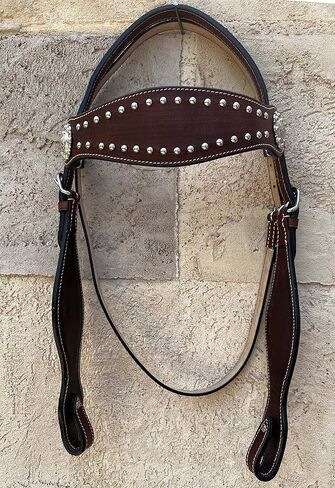 مجموعة Hulara من الجلد البرتقالي المحبب العلوي واللجام الغربي وطوق الصدر، مجموعة تثبيت الرأس وطوق صدر الحصان، طوق صدر الحصان الغربي، مجموعات اللجام الغربي، حامل رأس الحصان وطوق الثدي in Kuwait