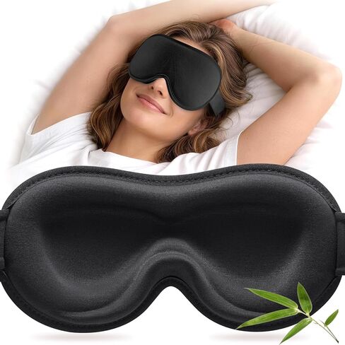 قناع النوم من YFONG لوصلات الرموش، فسكوز الخيزران وقناع العين المعتم بنسبة 100% للنساء والرجال النائمين، ناعم ثلاثي الأبعاد معصوب العينين بدون ضغط على العين للسفر، غطاء عين قابل للتنفس وقابل للتعديل، وردي in Kuwait