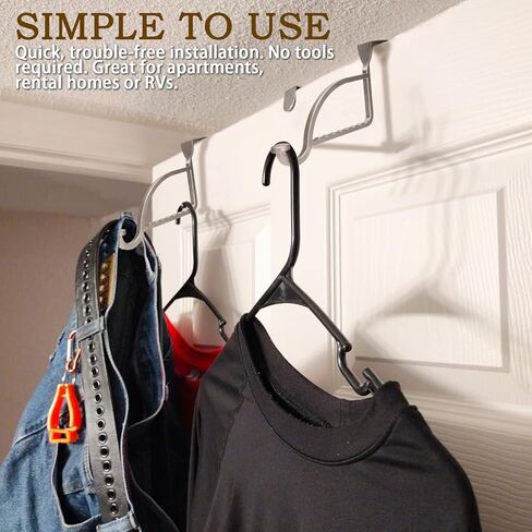 Design Hangers and Hooks, Extension Devices on Closet Doors, bedrooms and Laundry Rooms, Drying Racks, Alloy for Durability and Sturdiness，Satin Nickel ﻿ in Kuwait