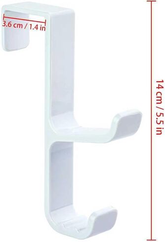 NewTalent Set of 2 Over The Door Hook for Hat and Coat (White), Over The Door Hooks for Hangers, Door Hanger Hooks, Storage Organizers in Saudi Arabia