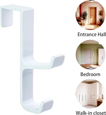 NewTalent Set of 2 Over The Door Hook for Hat and Coat (White), Over The Door Hooks for Hangers, Door Hanger Hooks, Storage Organizers in Saudi Arabia