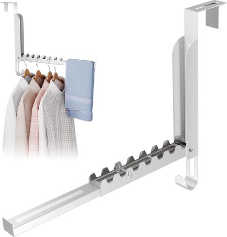 NiHome Foldable Over-The-Door Hook for Travel, Business Trips, Vacation, No Drill Installation Space-Saving Organizer, Portable Hanger Extra Hanging Space for Bathroom, Closet, Bedroom (Black, 1PC) in Saudi Arabia
