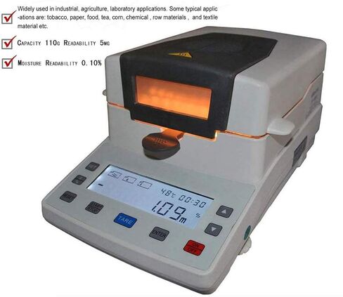 Fast Lab Moisture Analyzer Electronic Moisture Analyzer for Food papermaking Mining Industries Capacity 110g Readability 0.005g 0.10% in Saudi Arabia