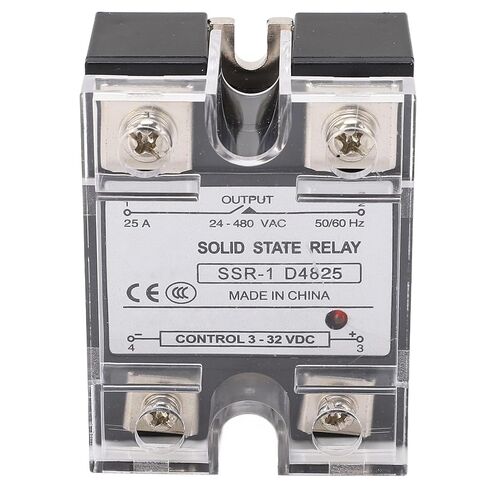 مرحل الحالة الصلبة، SSR 1 D4825 25A وحدة مرحل الحالة الصلبة، التحكم في التيار المستمر 24 480VAC DC AC مع غطاء بلاستيكي للأنظمة الصناعية in Saudi Arabia