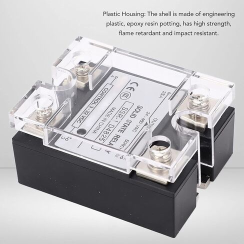 مرحل الحالة الصلبة، SSR 1 D4825 25A وحدة مرحل الحالة الصلبة، التحكم في التيار المستمر 24 480VAC DC AC مع غطاء بلاستيكي للأنظمة الصناعية in Saudi Arabia
