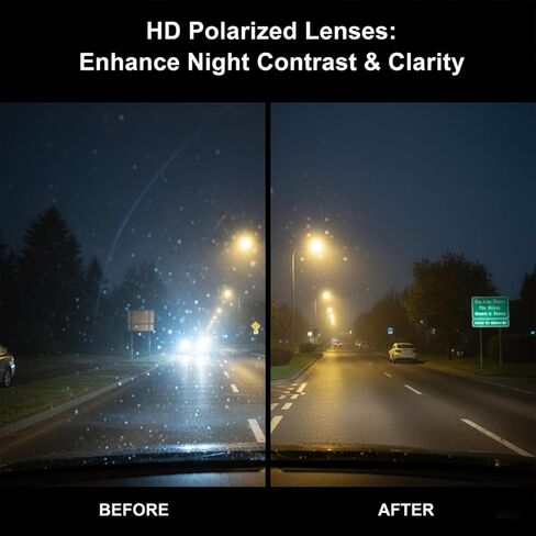 نظارات القيادة الليلية Drivesight - مستقطبة، مضادة للتوهج | يمكن ارتداؤها فوق النظارات الطبية، وهي مناسبة لكل من الرجال والنساء in Saudi Arabia