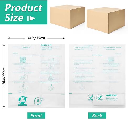 8 Pack Foam Bag for Shipping 14"x 16", Anglecai Expanding Foam Packaging Bag for Instant Quick Expanding Packaging Bags, Expandable Shipping Bags for Moving in Saudi Arabia