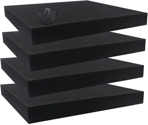 KYHSOM 4 Pack Pick and Pluck Foam 16x12x2 Inch - Pre-Cubed Cell Polyurethane Sheets for Tool Box, Camera, Craft and Protective Case Liner Organizer in Saudi Arabia