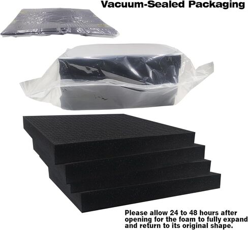 KYHSOM 4 Pack Pick and Pluck Foam 16x12x2 Inch - Pre-Cubed Cell Polyurethane Sheets for Tool Box, Camera, Craft and Protective Case Liner Organizer in Saudi Arabia