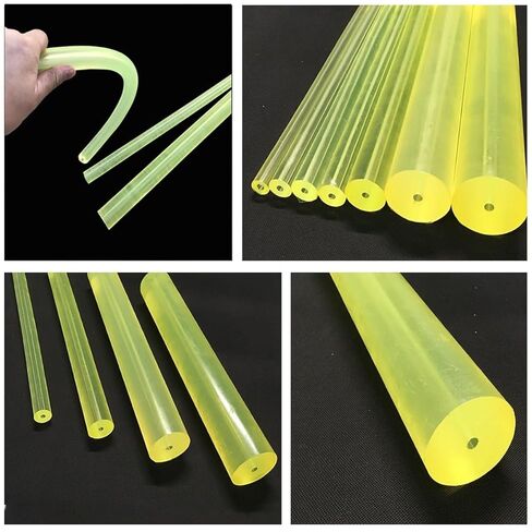 قضيب مجوف من مادة البولي يوريثين، الطول 500 مم قطر 30 مم فتحة 8 مم أنابيب يوريتان قضبان مطاطية مرنة عصي بلاستيكية شفافة لامتصاص الصدمات in Kuwait