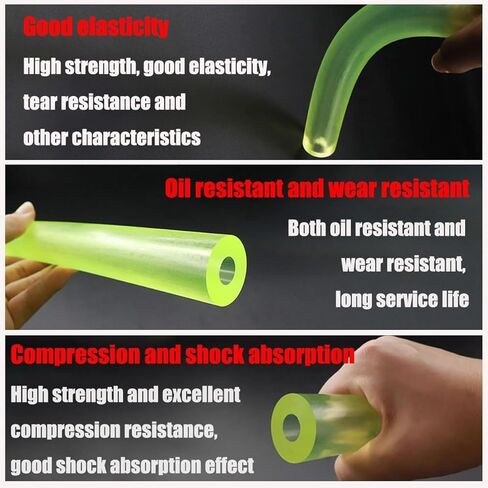 قضيب مجوف من مادة البولي يوريثين، الطول 500 مم قطر 20 مم فتحة 8 مم أنابيب يوريتان قضبان مطاطية مرنة عصي بلاستيكية شفافة لامتصاص الصدمات in Kuwait