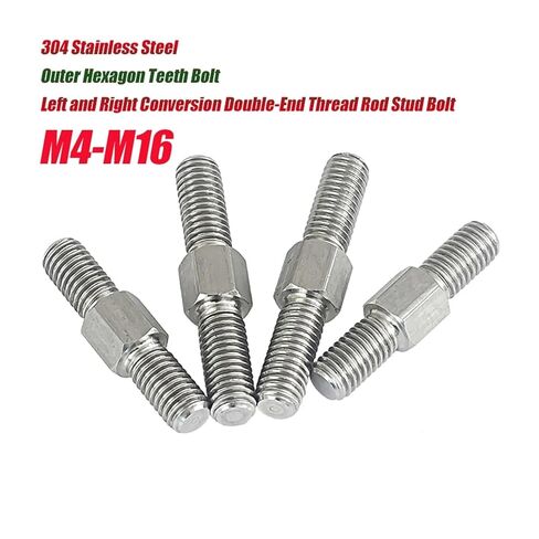 Stainless Steel Double-end Stud, Pack of 5 304 Stainless Steel Hex Head Double End Stud Bolts and Nuts Multiple Sizes(M6x30) in Saudi Arabia