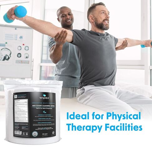 حزمة مناديل Wipex Gym: موزع مناديل أسود مع سلة المهملات - فولاذ مقاوم للصدأ متين، 4 × 800 قيراط مناديل معقمة لصالة الألعاب الرياضية لإعادة ملء المعدات لاستخدامها في المدرسة والمكتب وصالة الألعاب الرياضية والأماكن العامة in Kuwait