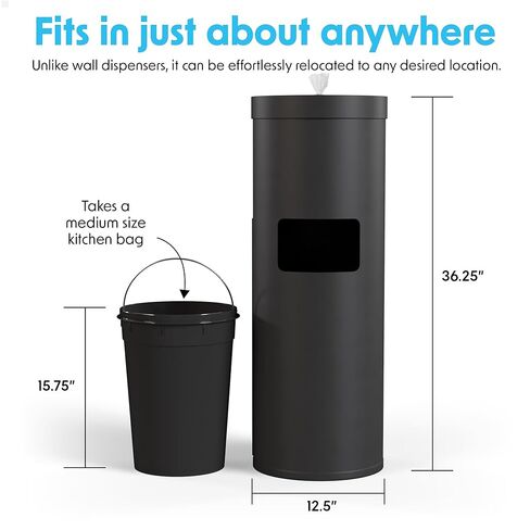 حزمة مناديل Wipex Gym: موزع مناديل أسود مع سلة المهملات - فولاذ مقاوم للصدأ متين، 4 × 800 قيراط مناديل معقمة لصالة الألعاب الرياضية لإعادة ملء المعدات لاستخدامها في المدرسة والمكتب وصالة الألعاب الرياضية والأماكن العامة in Kuwait