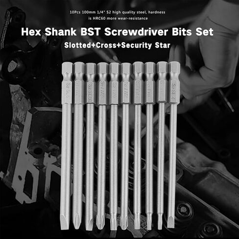 ألين وجع مثقاب مجموعة 1/4 محرك ألين مجموعة مقابس 10 قطع 100 مم عرافة عرقوب عرافة بت مجموعة لموظفي الصيانة المهنية صيانة الكمبيوتر in Kuwait