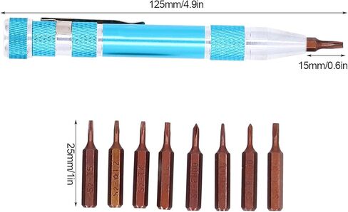 طقم مفكات جيب دقيقة 9 في 1 - مجموعة لقم توركس وفيليبس المغناطيسية لإصلاح الإلكترونيات (الهاتف، النظارات، الكمبيوتر المحمول، الساعة) بتصميم مضاد للدوران in Kuwait