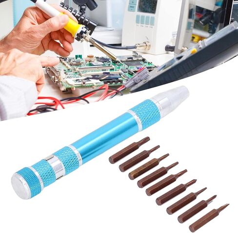 طقم مفكات جيب دقيقة 9 في 1 - مجموعة لقم توركس وفيليبس المغناطيسية لإصلاح الإلكترونيات (الهاتف، النظارات، الكمبيوتر المحمول، الساعة) بتصميم مضاد للدوران in Kuwait