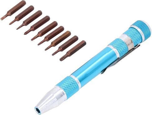 طقم مفكات جيب دقيقة 9 في 1 - مجموعة لقم توركس وفيليبس المغناطيسية لإصلاح الإلكترونيات (الهاتف، النظارات، الكمبيوتر المحمول، الساعة) بتصميم مضاد للدوران in Kuwait