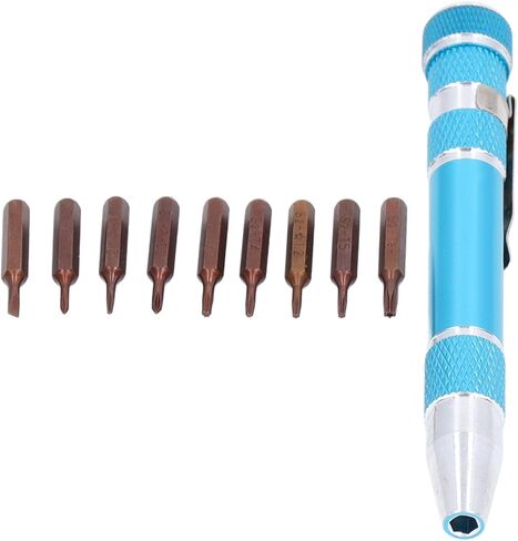 طقم مفكات جيب دقيقة 9 في 1 - مجموعة لقم توركس وفيليبس المغناطيسية لإصلاح الإلكترونيات (الهاتف، النظارات، الكمبيوتر المحمول، الساعة) بتصميم مضاد للدوران in Kuwait