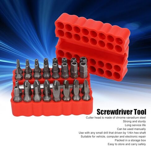 مجموعة بت الأمن مجموعة مفك البراغي 1/4in عرافة رمح 33 قطعة برغي أمان بت مجموعة للكمبيوتر السيارة والصيانة الإلكترونية in Kuwait