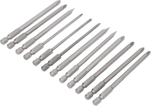 مفك بت مجموعة طويلة مفك بت 12 قطعة 100 مللي متر شقة ومتقاطعة نوع مفك مسامير بت مجموعات للمفك الكهربائي مفك البراغي اليدوي in Kuwait