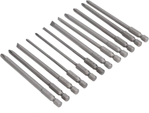 مفك بت مجموعة طويلة مفك بت 12 قطعة 100 مللي متر شقة ومتقاطعة نوع مفك مسامير بت مجموعات للمفك الكهربائي مفك البراغي اليدوي in Kuwait