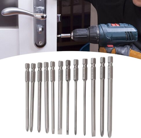 مفك بت مجموعة طويلة مفك بت 12 قطعة 100 مللي متر شقة ومتقاطعة نوع مفك مسامير بت مجموعات للمفك الكهربائي مفك البراغي اليدوي in Kuwait