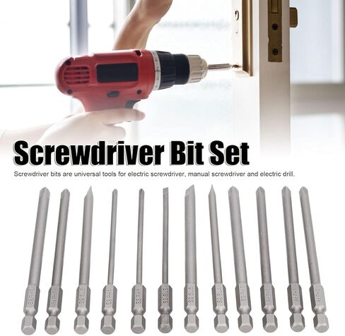 مفك بت مجموعة طويلة مفك بت 12 قطعة 100 مللي متر شقة ومتقاطعة نوع مفك مسامير بت مجموعات للمفك الكهربائي مفك البراغي اليدوي in Kuwait