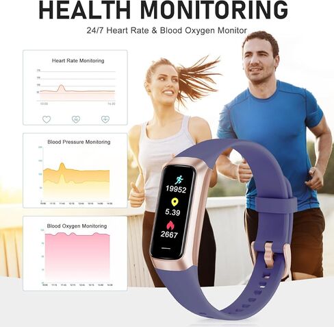 Fitness Tracker, Activity TrackersWatch with 24/7 Heart Rate Blood Oxygen Sleep Monitor, 1.1" HD Screen Fitness Watch, IP68 Waterproof Step Counter Pedometer for Women Men Android iOS in Kuwait