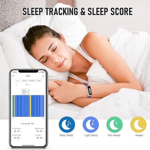 Fitness Tracker, Activity TrackersWatch with 24/7 Heart Rate Blood Oxygen Sleep Monitor, 1.1" HD Screen Fitness Watch, IP68 Waterproof Step Counter Pedometer for Women Men Android iOS in Kuwait