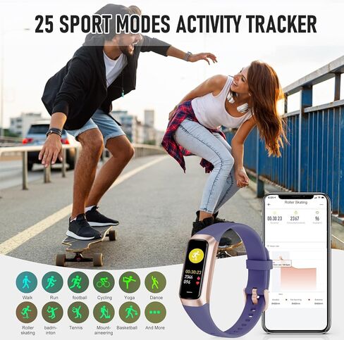 Fitness Tracker, Activity TrackersWatch with 24/7 Heart Rate Blood Oxygen Sleep Monitor, 1.1" HD Screen Fitness Watch, IP68 Waterproof Step Counter Pedometer for Women Men Android iOS in Kuwait