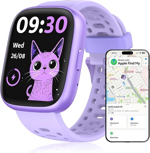 Fitness Tracker for Kids No APP No Phone Needed, Compatible with Apple Find My, 1.83" Smart Watch, Heart Rate, Sleep Monitor, IP68 Waterproof, Step Counter, Gifts for Girls Boys Teens 5-16 in Kuwait