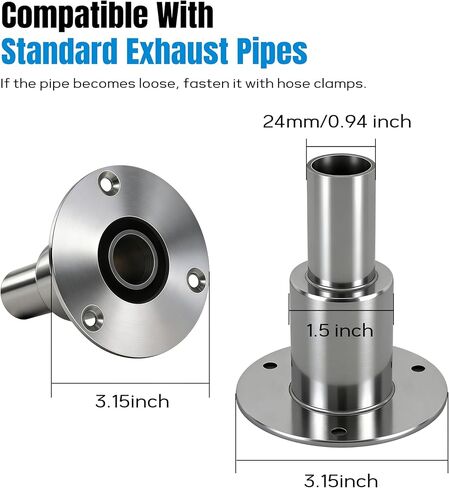 Thru Hull Exhaust Skin,for Diesel Parking heaters,24mm Stainless Steel 316 Tube Pipe Socket Hardware in Kuwait