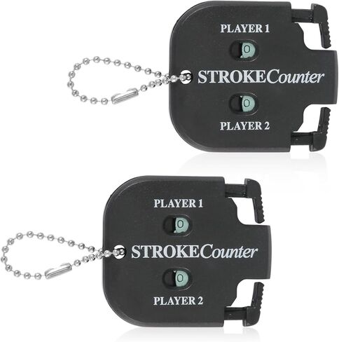 2pcs Golf Stroke Counter, Mini Golf Ball Shot Clicker Counter Black Golf Score Keeper Swing Scoreboard Accessories with Dial Reset Tool Key Chain for Different Kinds of Competitions and Games in Saudi Arabia