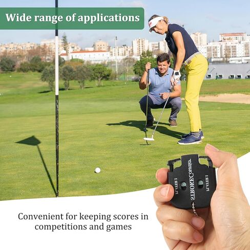 2pcs Golf Stroke Counter, Mini Golf Ball Shot Clicker Counter Black Golf Score Keeper Swing Scoreboard Accessories with Dial Reset Tool Key Chain for Different Kinds of Competitions and Games in Saudi Arabia