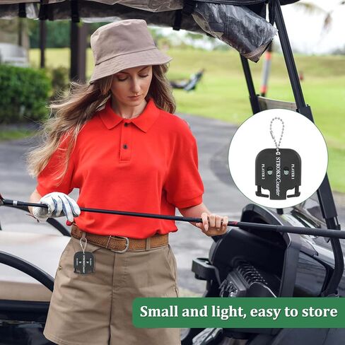 2pcs Golf Stroke Counter, Mini Golf Ball Shot Clicker Counter Black Golf Score Keeper Swing Scoreboard Accessories with Dial Reset Tool Key Chain for Different Kinds of Competitions and Games in Saudi Arabia
